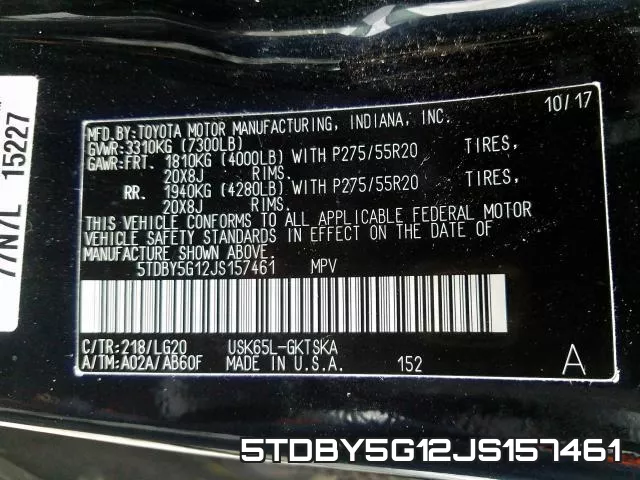 5TDBY5G12JS157461 фото 2