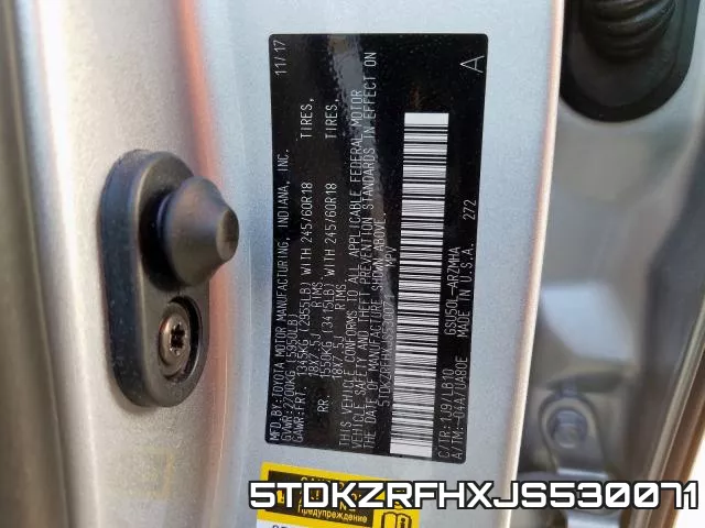 5TDKZRFHXJS530071 фото 2