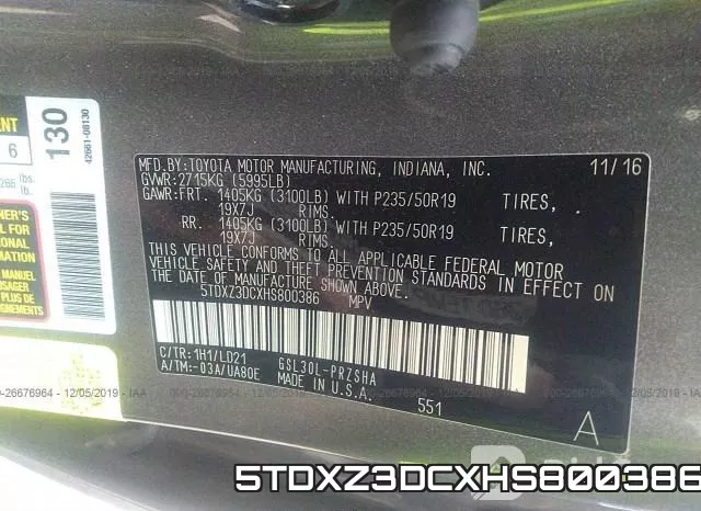 5TDXZ3DCXHS800386 фото 9