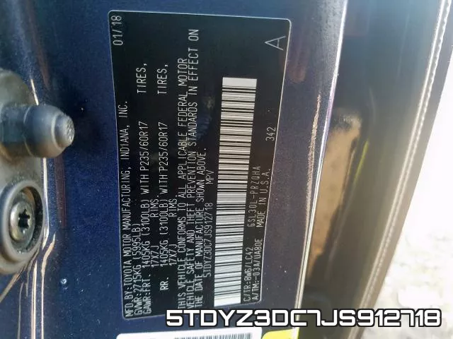 5TDYZ3DC7JS912718 фото 2
