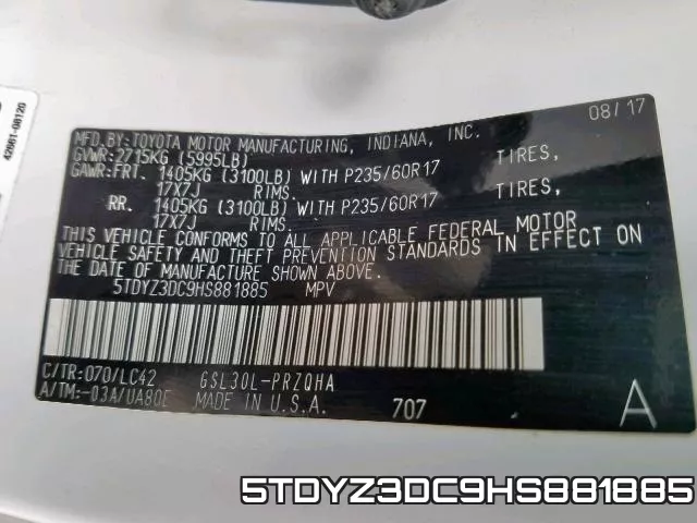 5TDYZ3DC9HS881885 фото 2