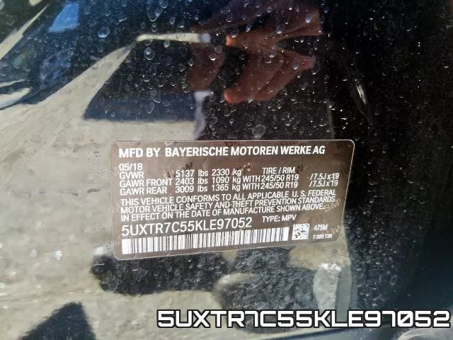5UXTR7C55KLE97052 фото 2