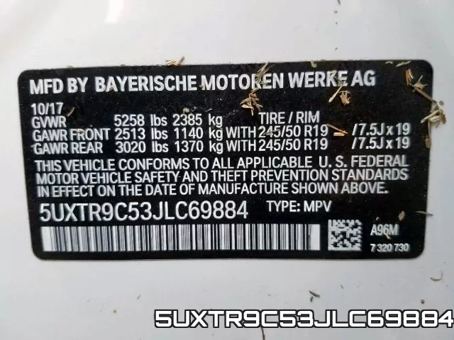 5UXTR9C53JLC69884 фото 2