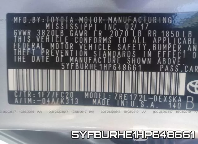 5YFBURHE1HP648661 фото 8