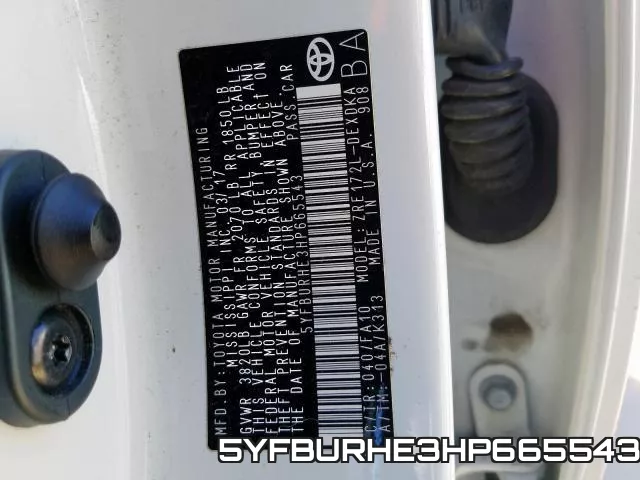 5YFBURHE3HP665543 фото 2