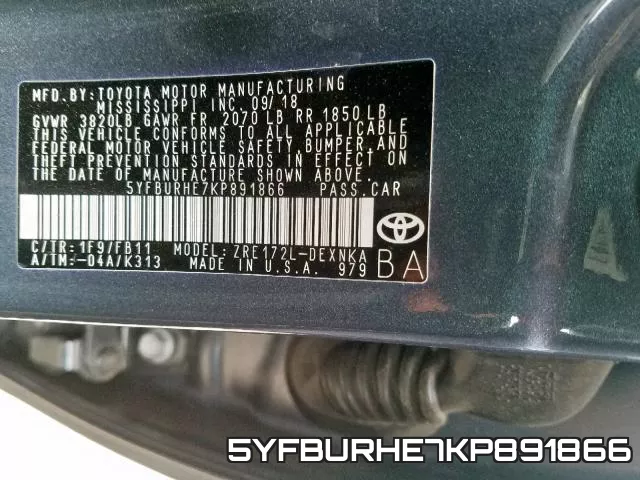 5YFBURHE7KP891866 фото 2