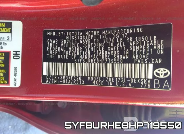 5YFBURHE8HP719550 фото 9