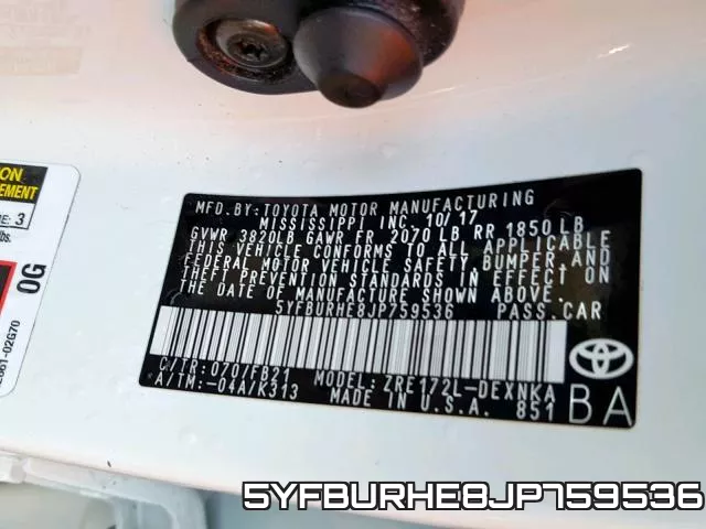 5YFBURHE8JP759536 фото 2