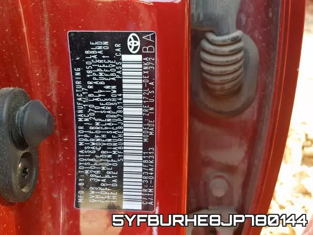 5YFBURHE8JP780144 фото 2