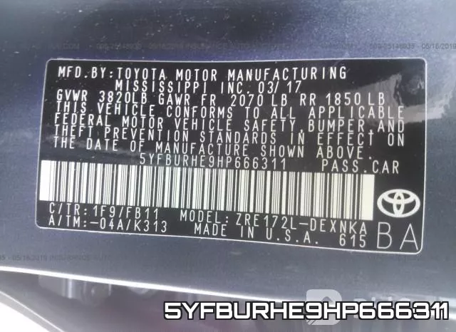 5YFBURHE9HP666311 фото 10