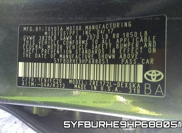 5YFBURHE9HP688051 фото 8