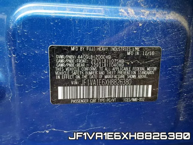 JF1VA1E6XH8826380 фото 2