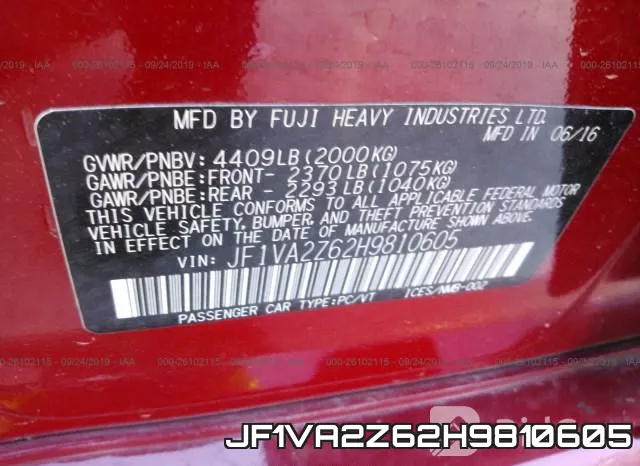 JF1VA2Z62H9810605 фото 9
