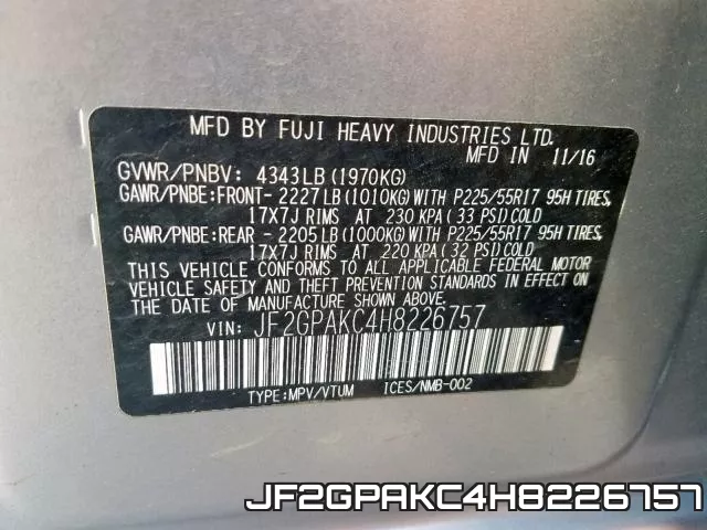 JF2GPAKC4H8226757 фото 2
