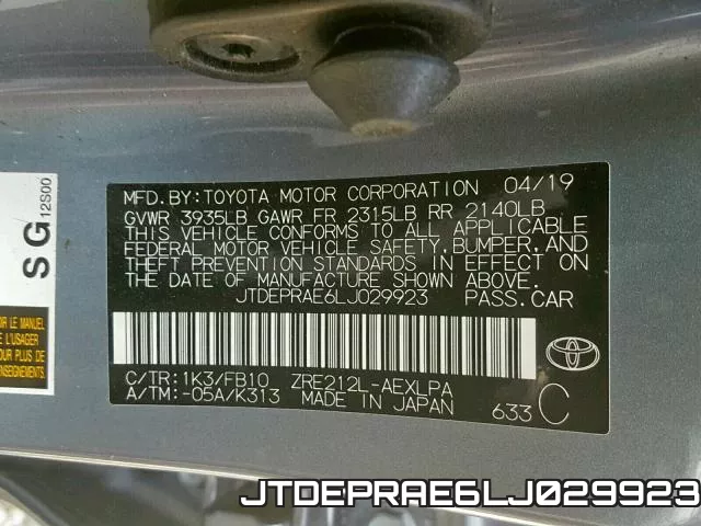 JTDEPRAE6LJ029923 фото 2