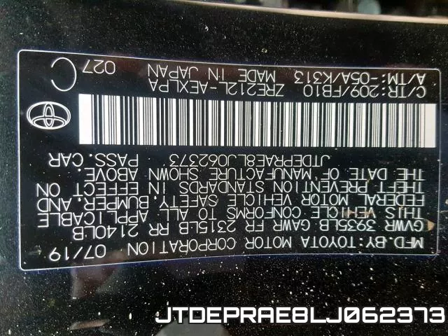 JTDEPRAE8LJ062373 фото 2
