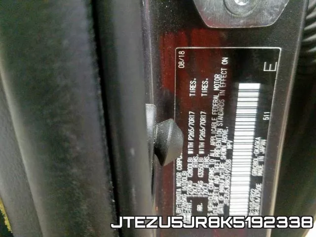 JTEZU5JR8K5192338 фото 2
