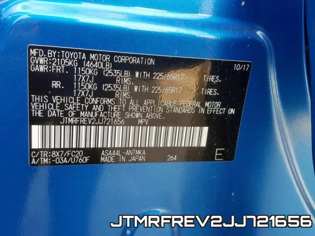 JTMRFREV2JJ721656 фото 2