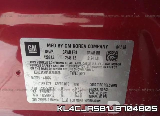 KL4CJASB1JB704805 фото 10