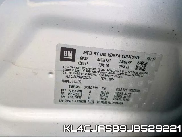 KL4CJASB9JB529221 фото 2