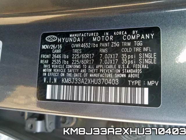 KM8J33A2XHU370403 фото 2