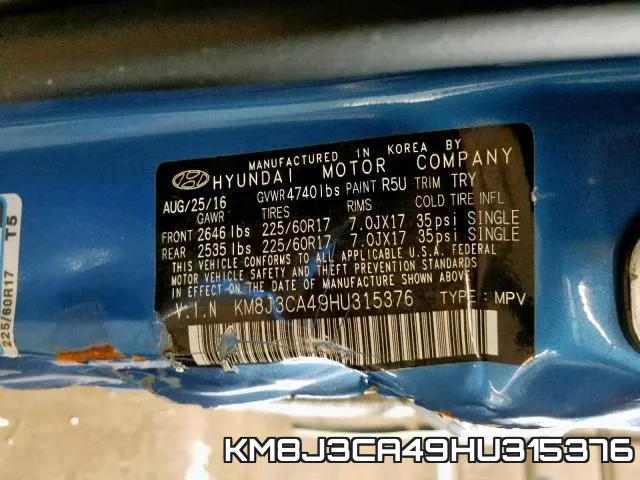 KM8J3CA49HU315376 фото 2