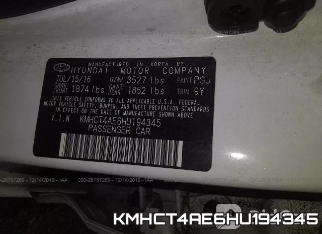 KMHCT4AE6HU194345 фото 9