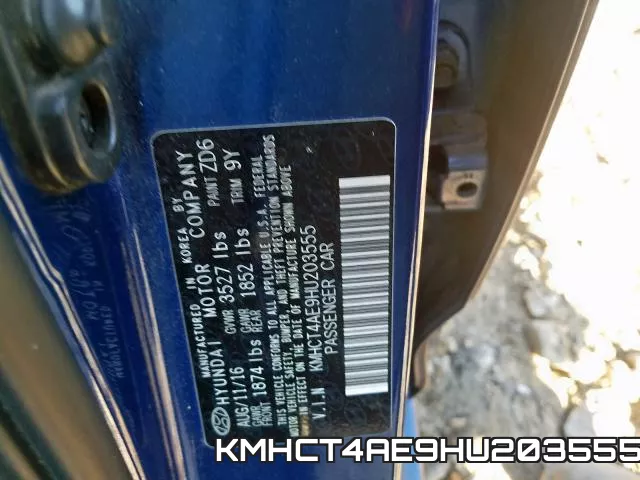 KMHCT4AE9HU203555 фото 2