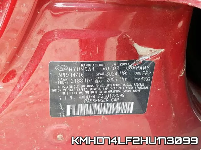 KMHD74LF2HU173099 фото 2