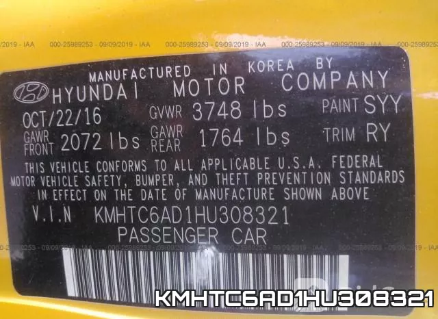 KMHTC6AD1HU308321 фото 9