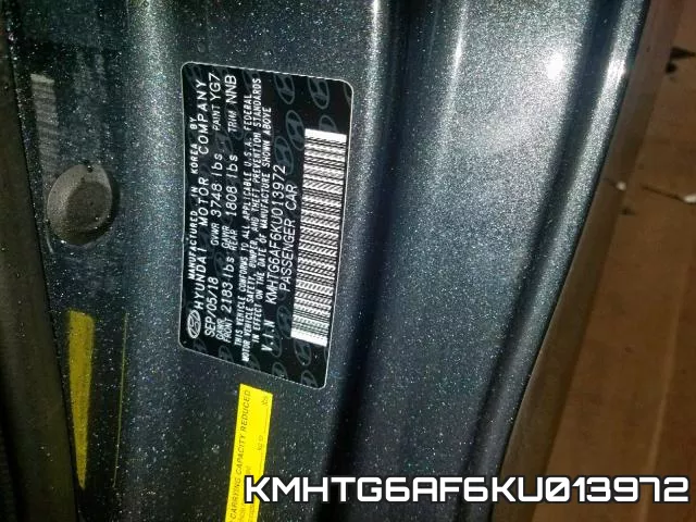 KMHTG6AF6KU013972 фото 2