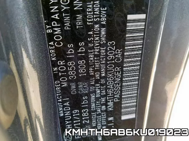 KMHTH6AB6KU019023 фото 2