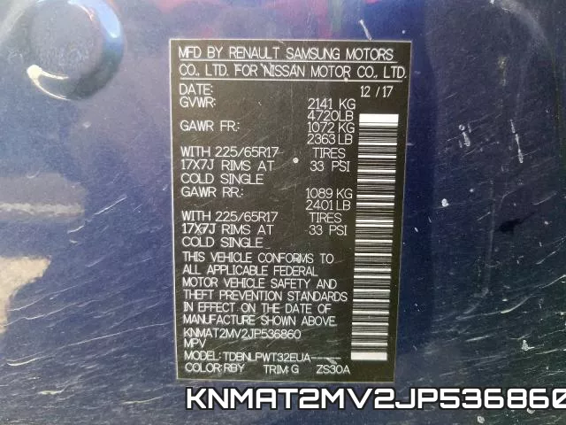 KNMAT2MV2JP536860 фото 2