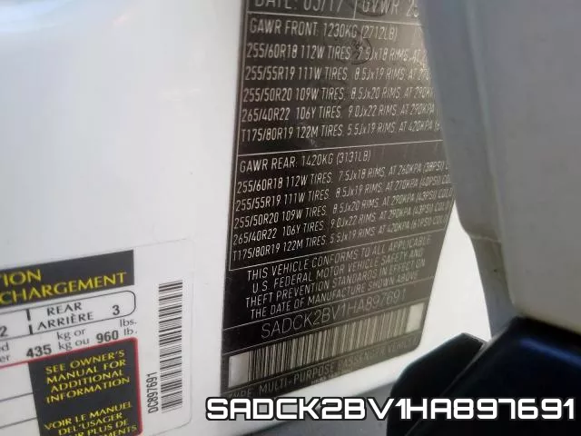 SADCK2BV1HA897691 фото 2