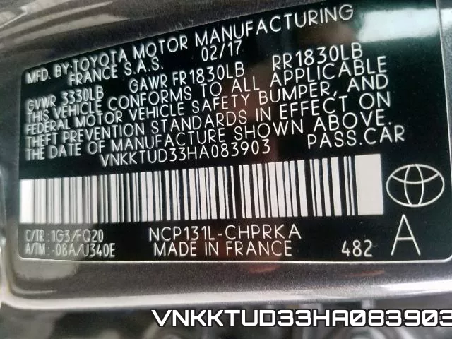 VNKKTUD33HA083903 фото 2