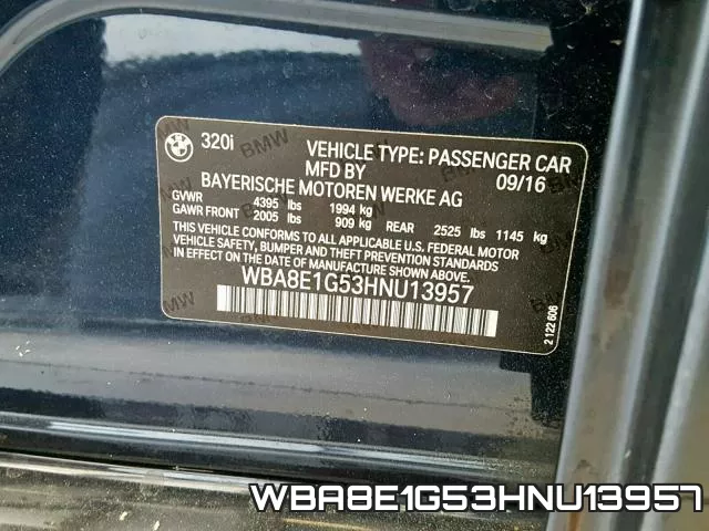 WBA8E1G53HNU13957 фото 2