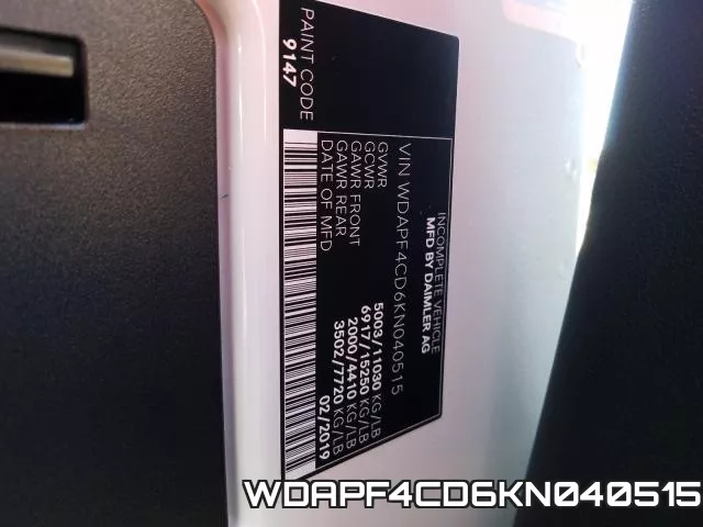 WDAPF4CD6KN040515 фото 2