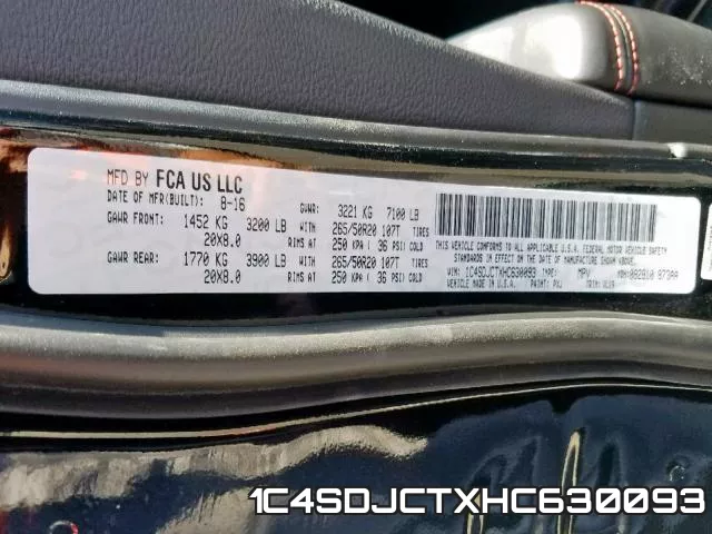1C4SDJCTXHC630093 фото 2