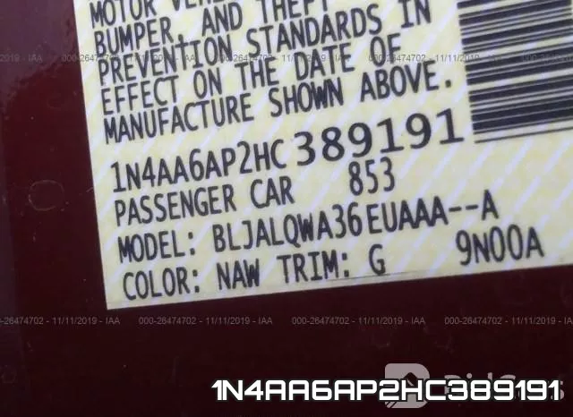 1N4AA6AP2HC389191 фото 10