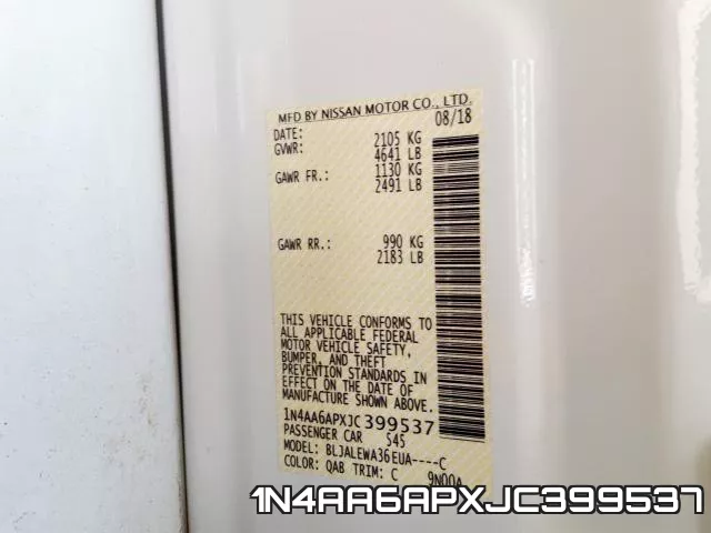 1N4AA6APXJC399537 фото 2
