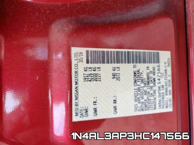 1N4AL3AP3HC147566 фото 2