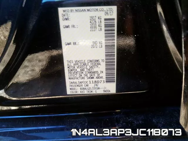 1N4AL3AP3JC118073 фото 2