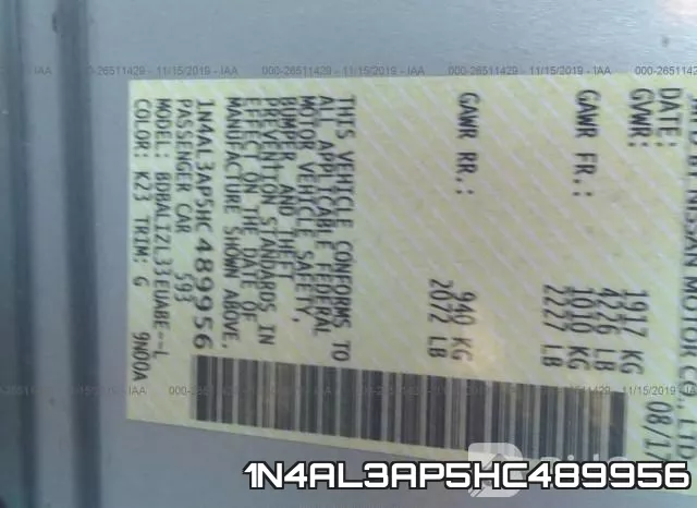 1N4AL3AP5HC489956 фото 10