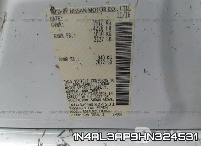 1N4AL3AP9HN324531 фото 4