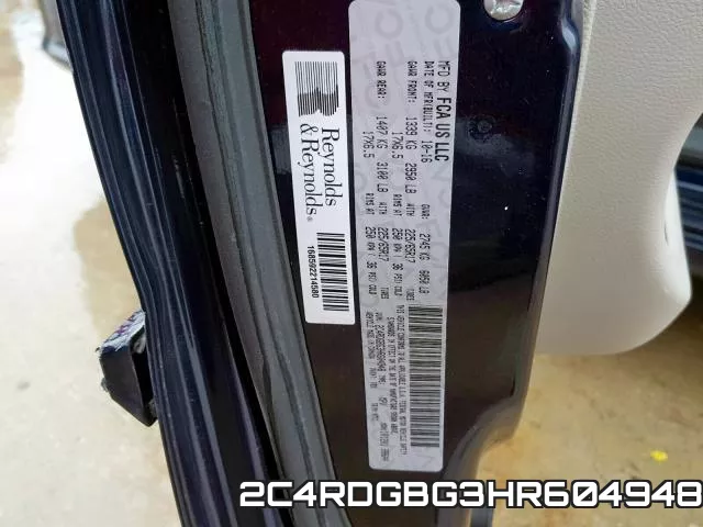 2C4RDGBG3HR604948 фото 2
