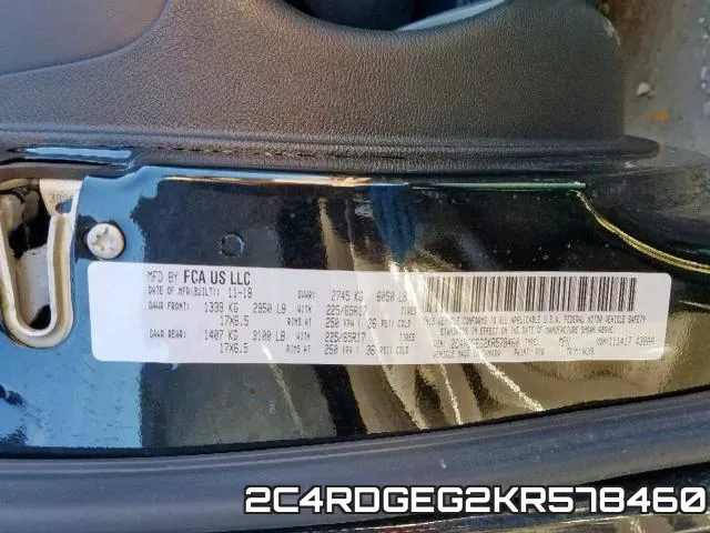 2C4RDGEG2KR578460 фото 2