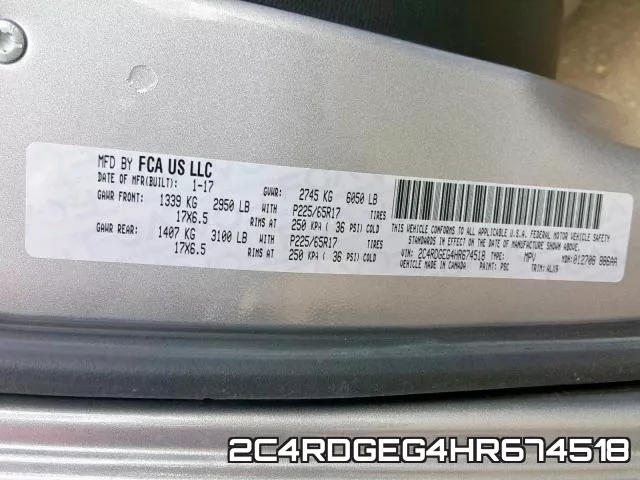 2C4RDGEG4HR674518 фото 2