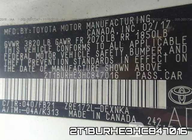 2T1BURHE3HC847016 фото 10