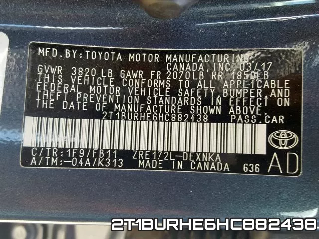 2T1BURHE6HC882438 фото 2