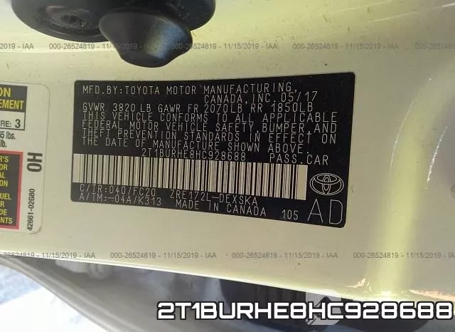 2T1BURHE8HC928688 фото 9
